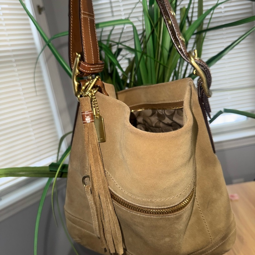 Coach Legacy Y2K Tan Suede Shoulder Bag 2006